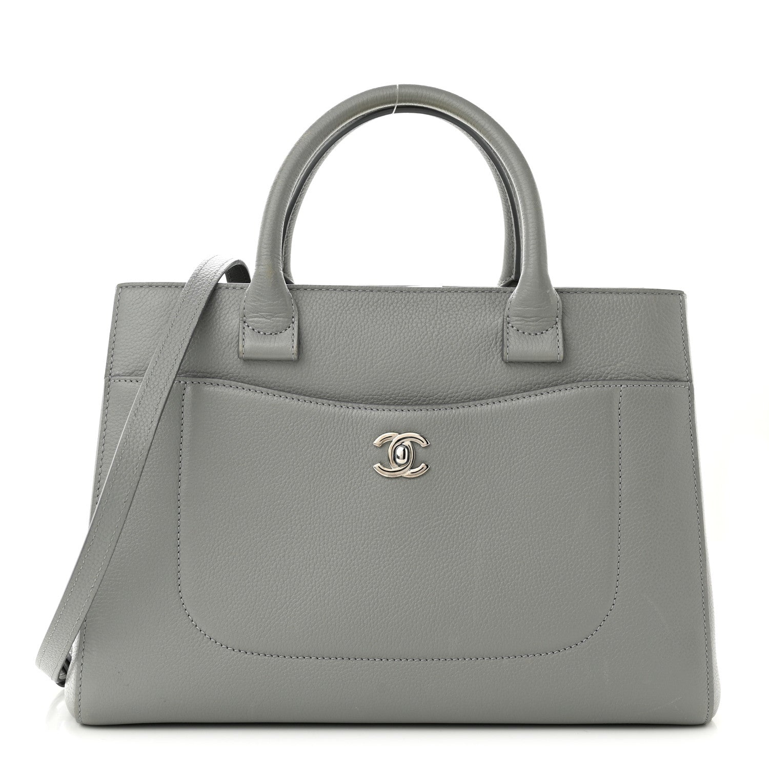 Chanel Grained Calfskin Small Neo Executive Shopper Tote Grey 1 of 14