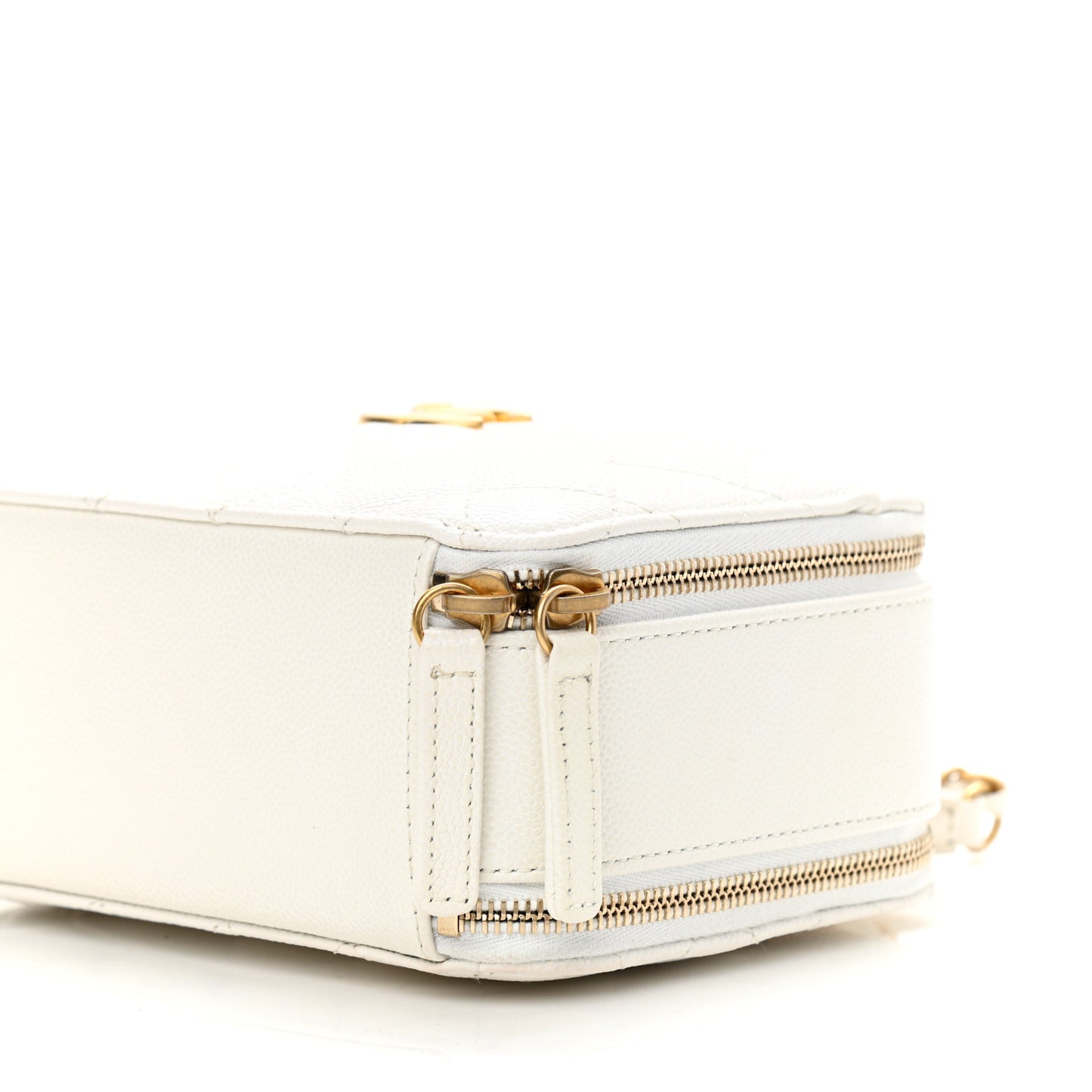 Caviar Quilted Small Pick Me Up Vanity Case White