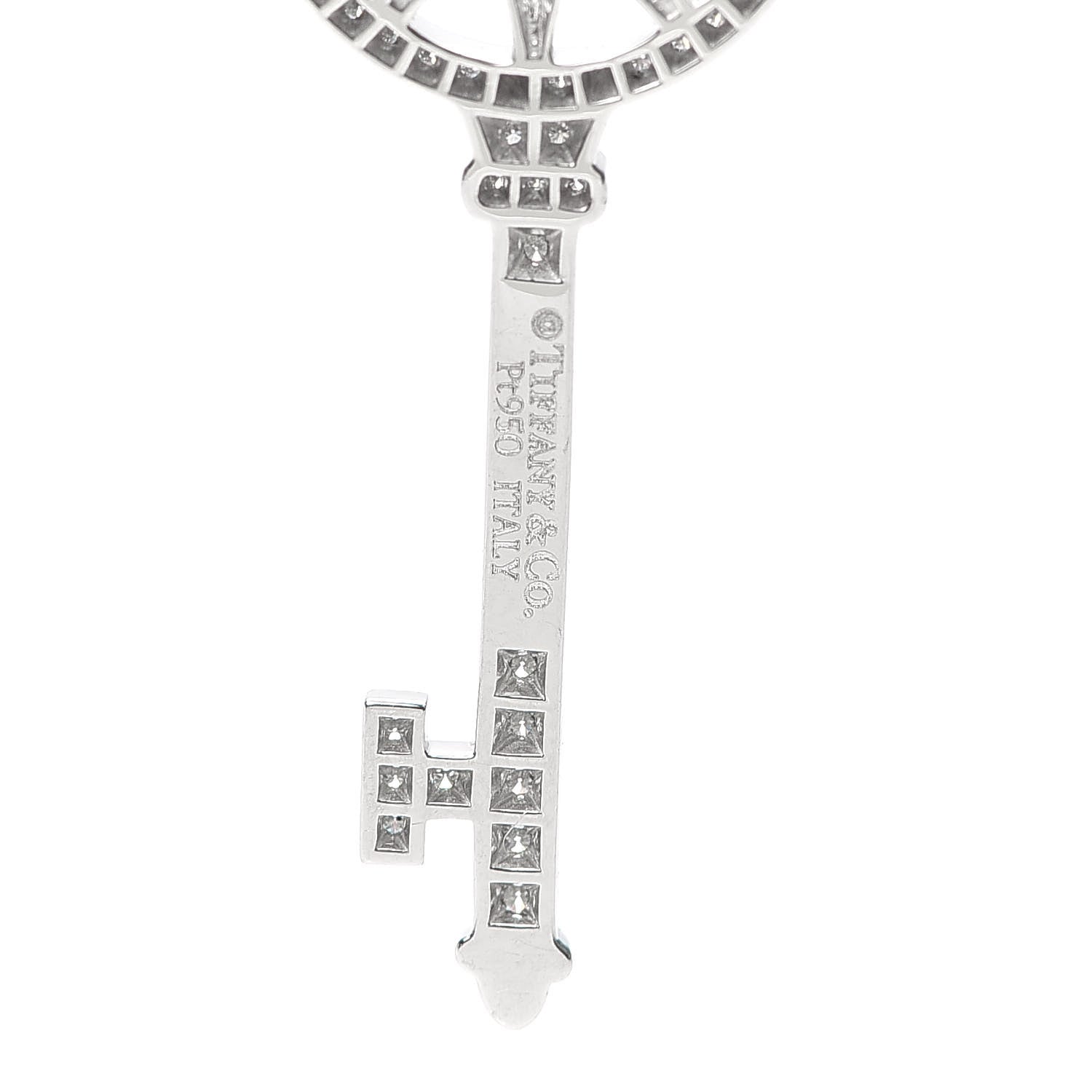 Tiffany Platinum Diamond Star Key Pendant 3 of 4