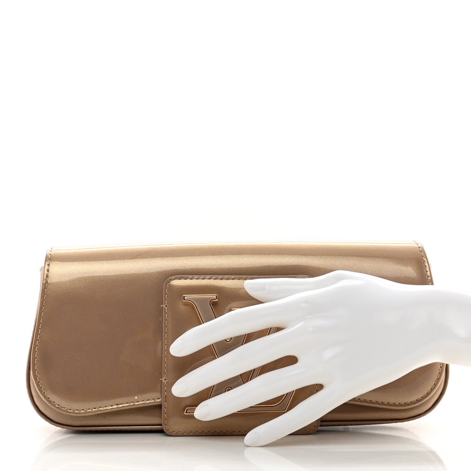 Louis Vuitton Patent Sobe Clutch Beige Poudre 2 of 8
