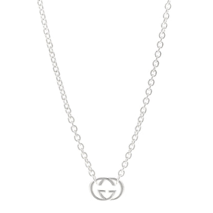 Gucci Sterling Silver Britt Interlocking GG Pendant Necklace 1 of 4