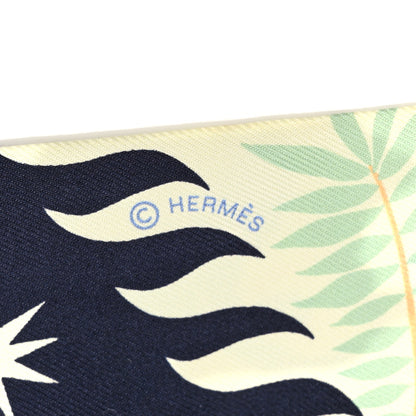 Hermes Silk Sous Le Charme D Orphee Twilly Bleu Black Jaune Soufre 3 of 4