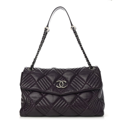 Chanel Lambskin In And Out XL Maxi Flap Dark Purple 1 of 11