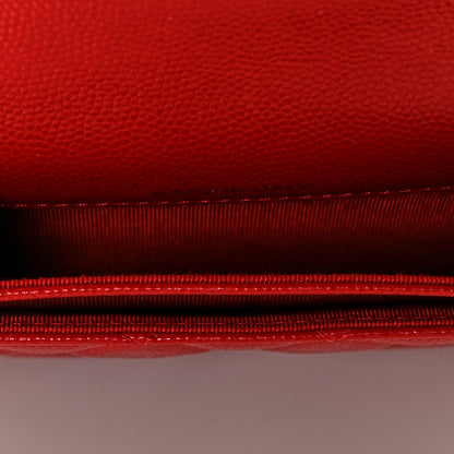 Chanel Caviar Quilted Flap Card Holder Wallet Red 11 of 12