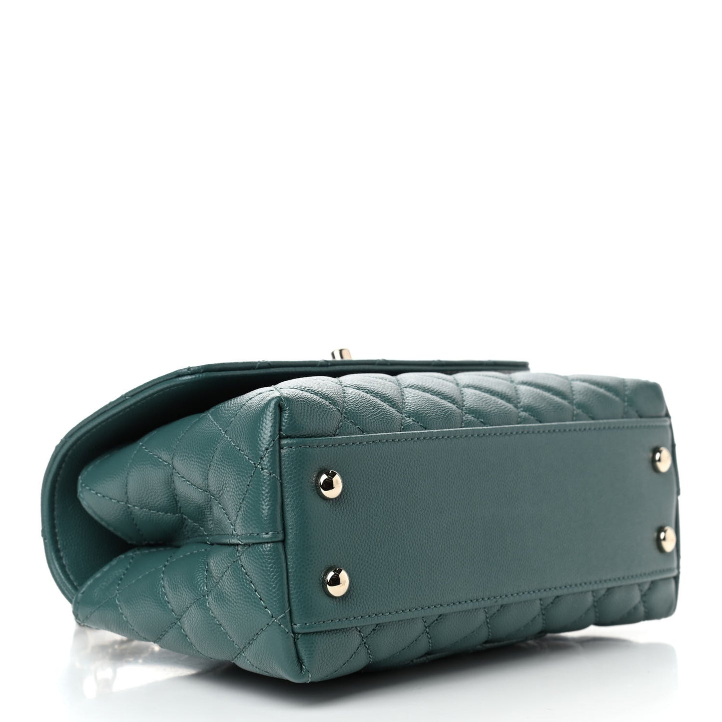 Caviar Quilted Mini Coco Handle Flap Green