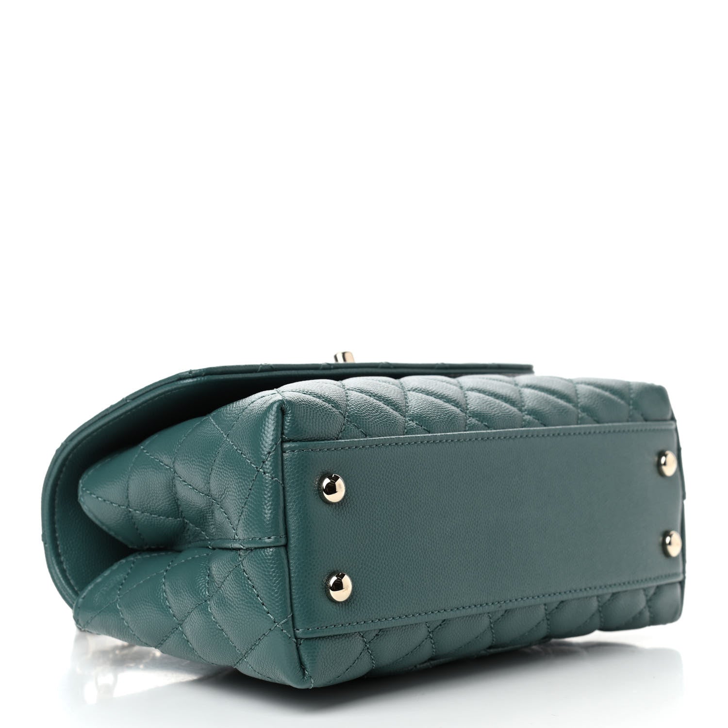 Chanel Caviar Quilted Mini Coco Handle Flap Green 3 of 9