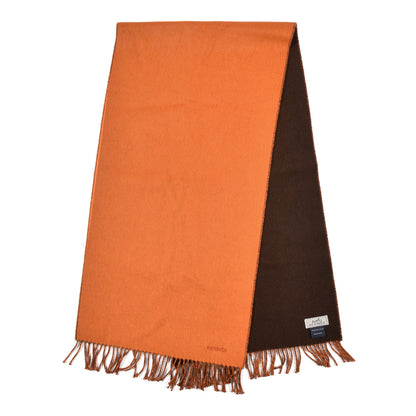 Hermes Cashmere Recto Verso Muffler Orange Boite Marron 2 of 4