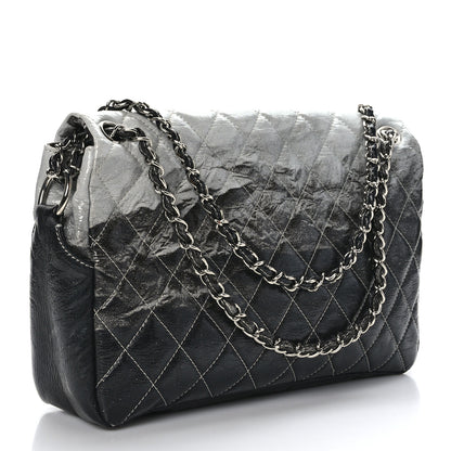 Chanel Vinyl Quilted Jumbo Melrose Degrade Flap Black 3 of 10