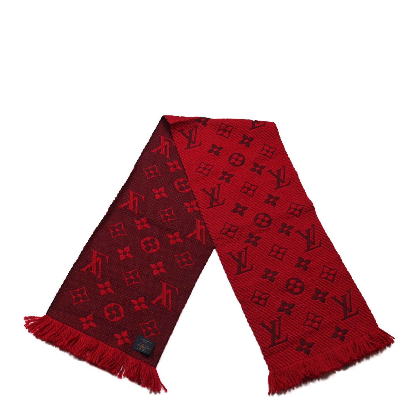 Wool Silk Logomania Scarf Rubis
