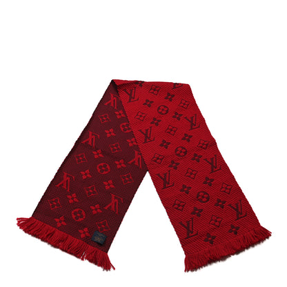 Louis Vuitton Wool Silk Logomania Scarf Rubis 2 of 6
