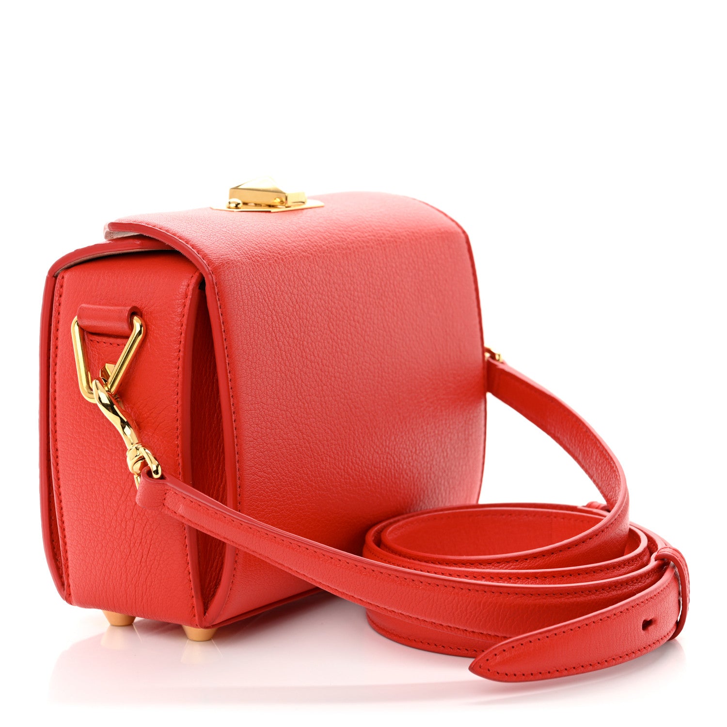 Alexander McQueen Fine Grain Goatskin Box Shoulder Bag 19 Red 3 of 10