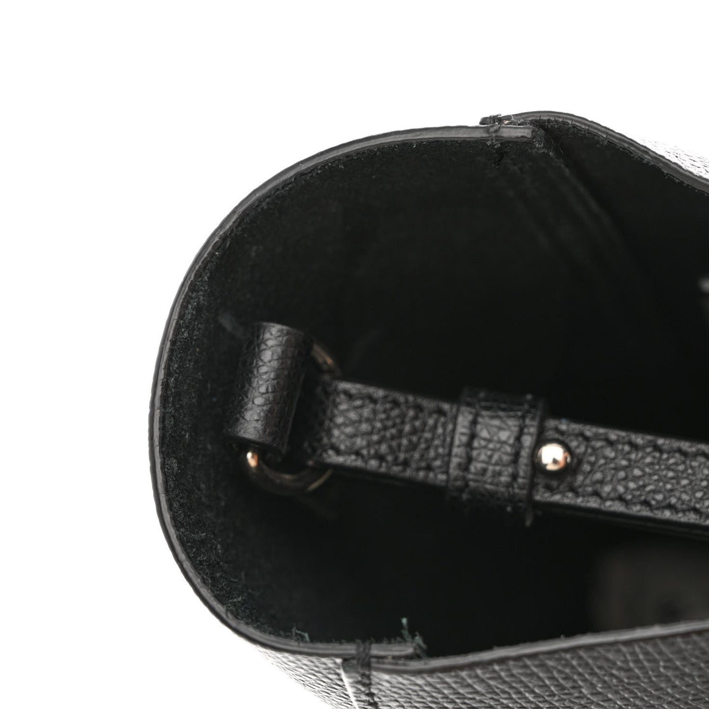 Grained Calfskin Small Vertical Cabas Black