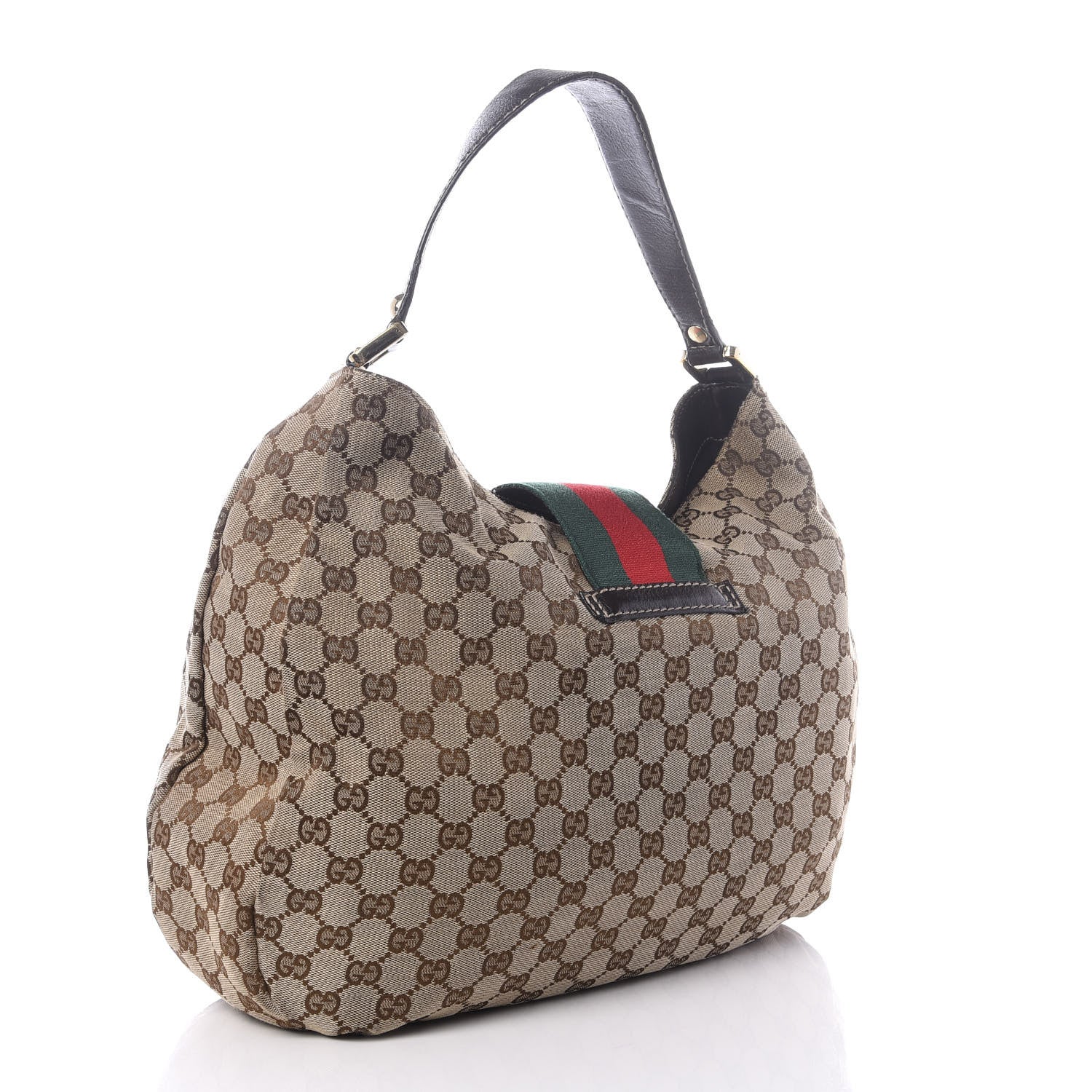 Gucci Monogram Large New Ladies Web Hobo Dark Brown 2 of 8