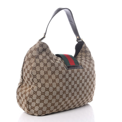 Gucci Monogram Large New Ladies Web Hobo Dark Brown 2 of 8
