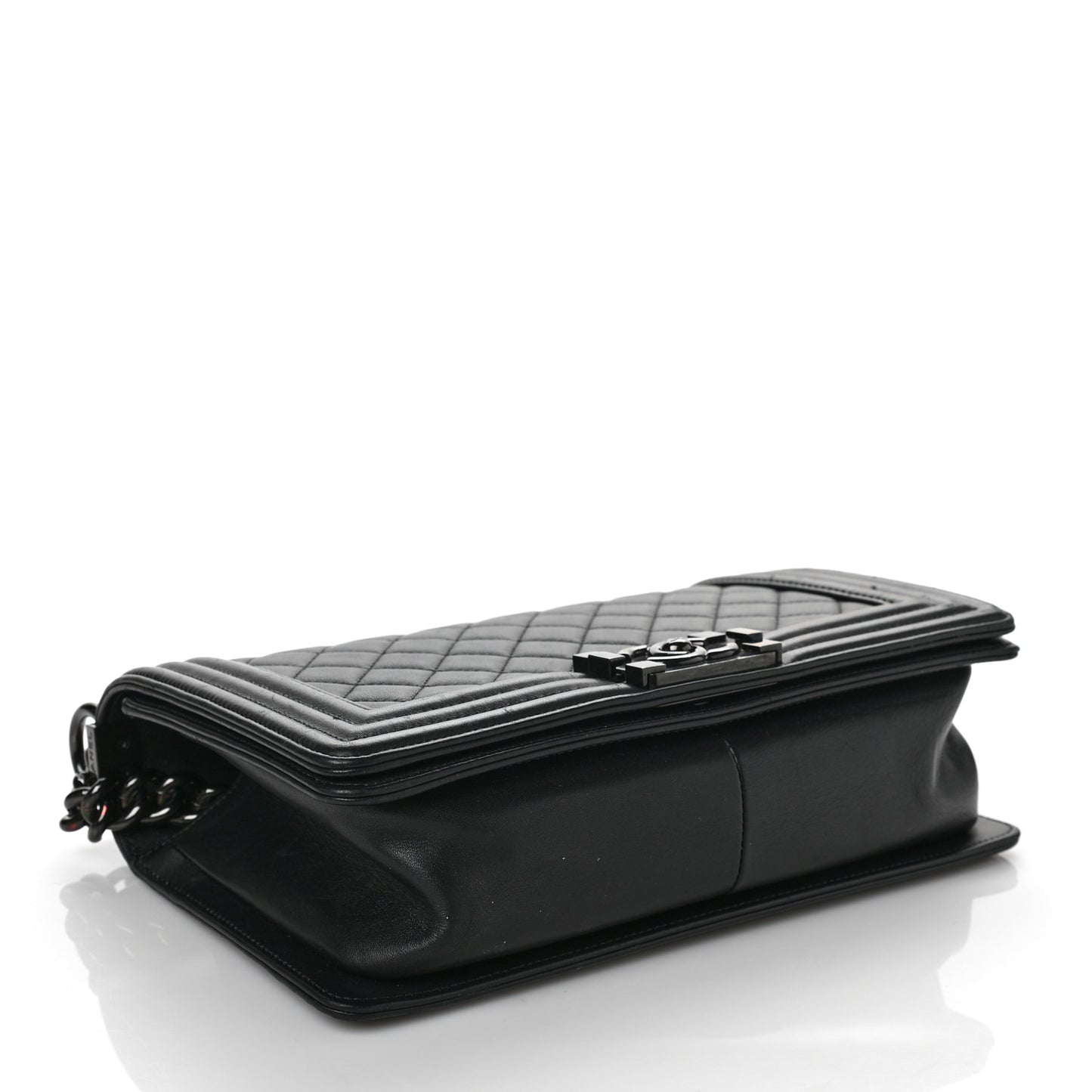 Calfskin Quilted Medium Boy Flap So Black