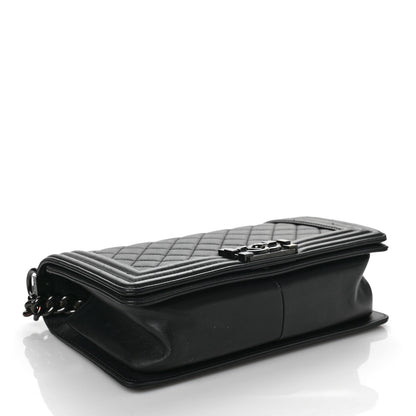 Chanel Calfskin Quilted Medium Boy Flap So Black 4 of 9