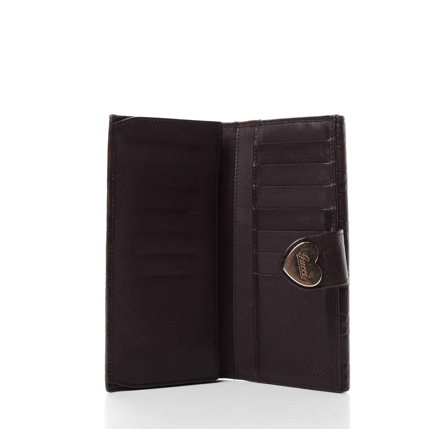 Gucci Guccissima Heart Continental Wallet Dark Brown 5 of 6
