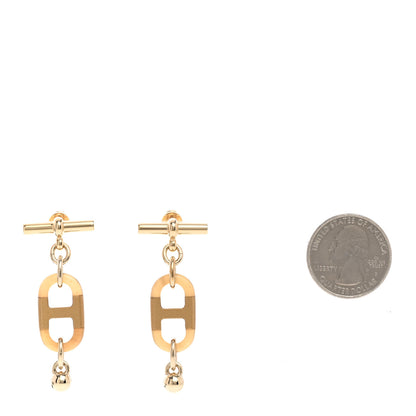 Hermes Lacquered Horn Permabrass Small Sur Mer Drop Earrings Gold 2 of 6