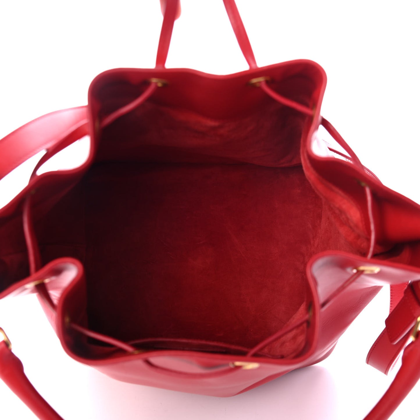 Calfskin Large Emmanuelle Bucket Bag Lipstick Red