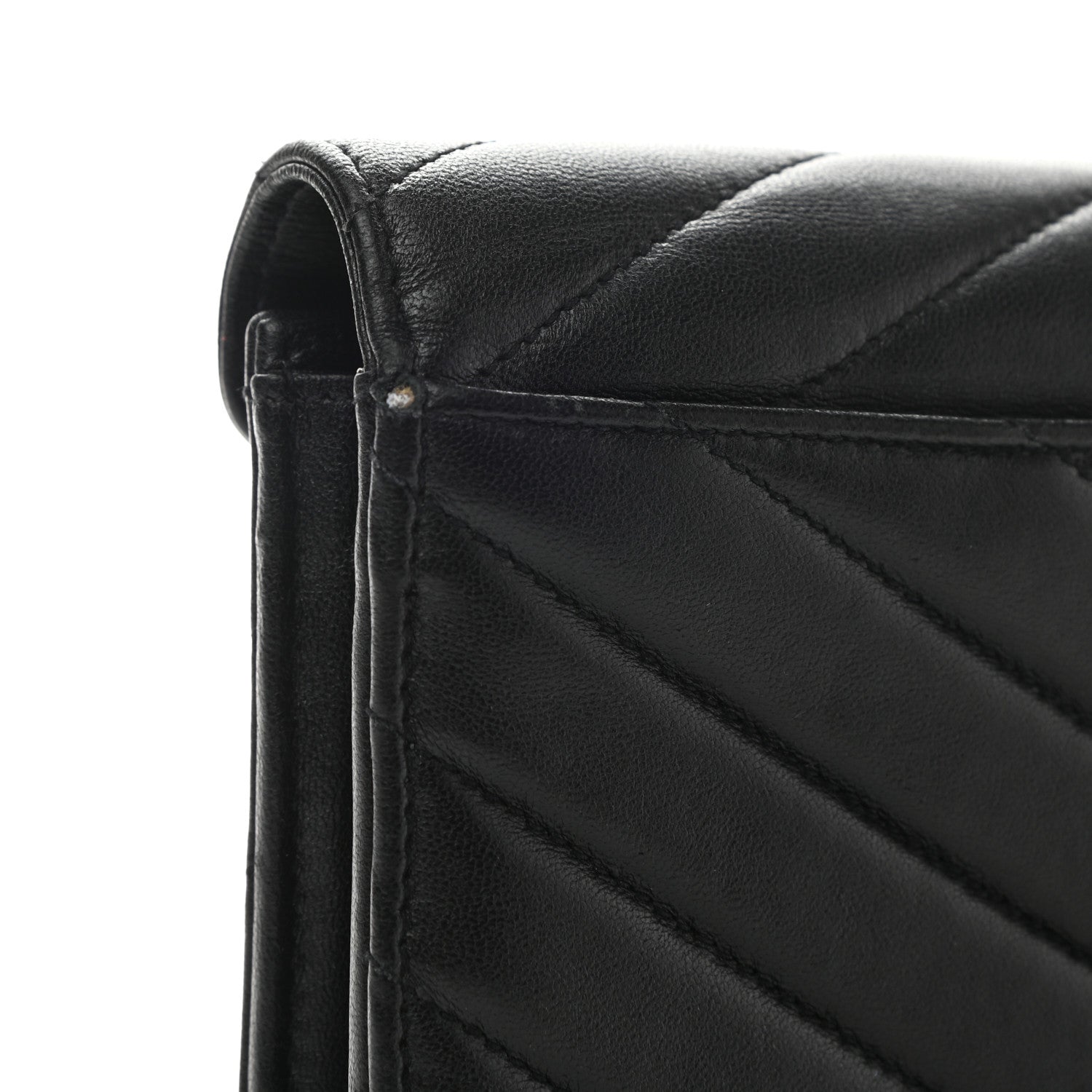 Saint Laurent Lambskin Y Quilted Monogram Large Loulou Flap Wallet Black 8 of 8