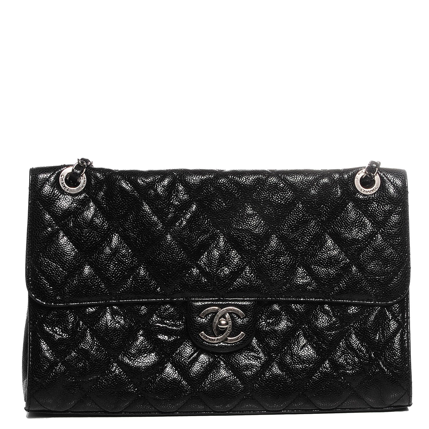 Chanel Crumpled Grained Calfskin CC Crave Jumbo Flap Black 1 of 9