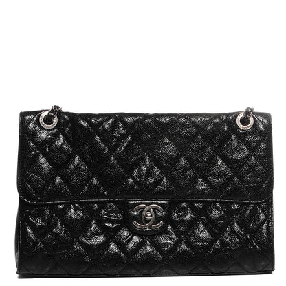 Chanel Crumpled Grained Calfskin CC Crave Jumbo Flap Black 1 of 9