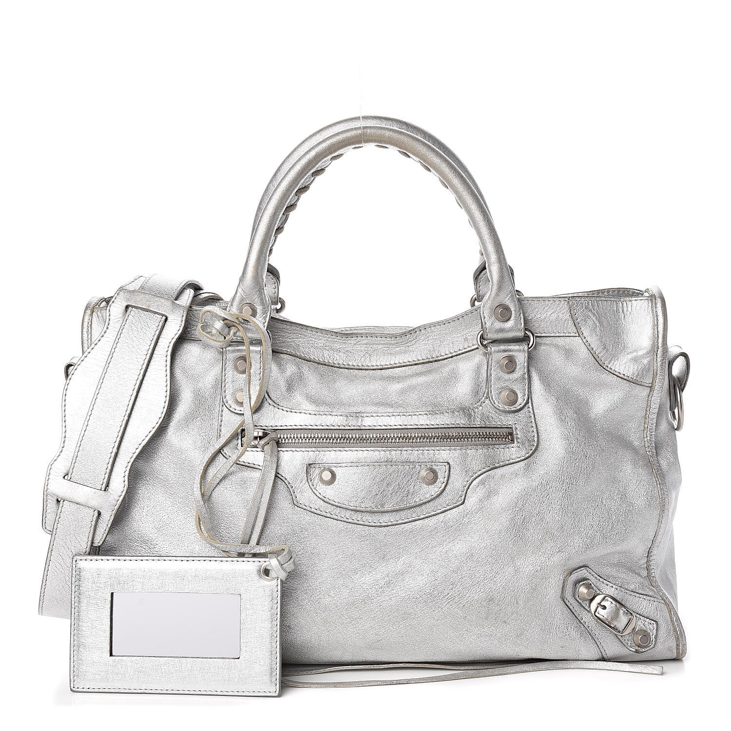 Balenciaga Laminated Agneau Classic Silver Hardware City Silver 1 of 11