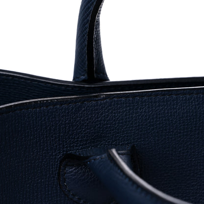 Burberry Derby Calfskin House Check Medium Banner Tote Ink Blue 15 of 15