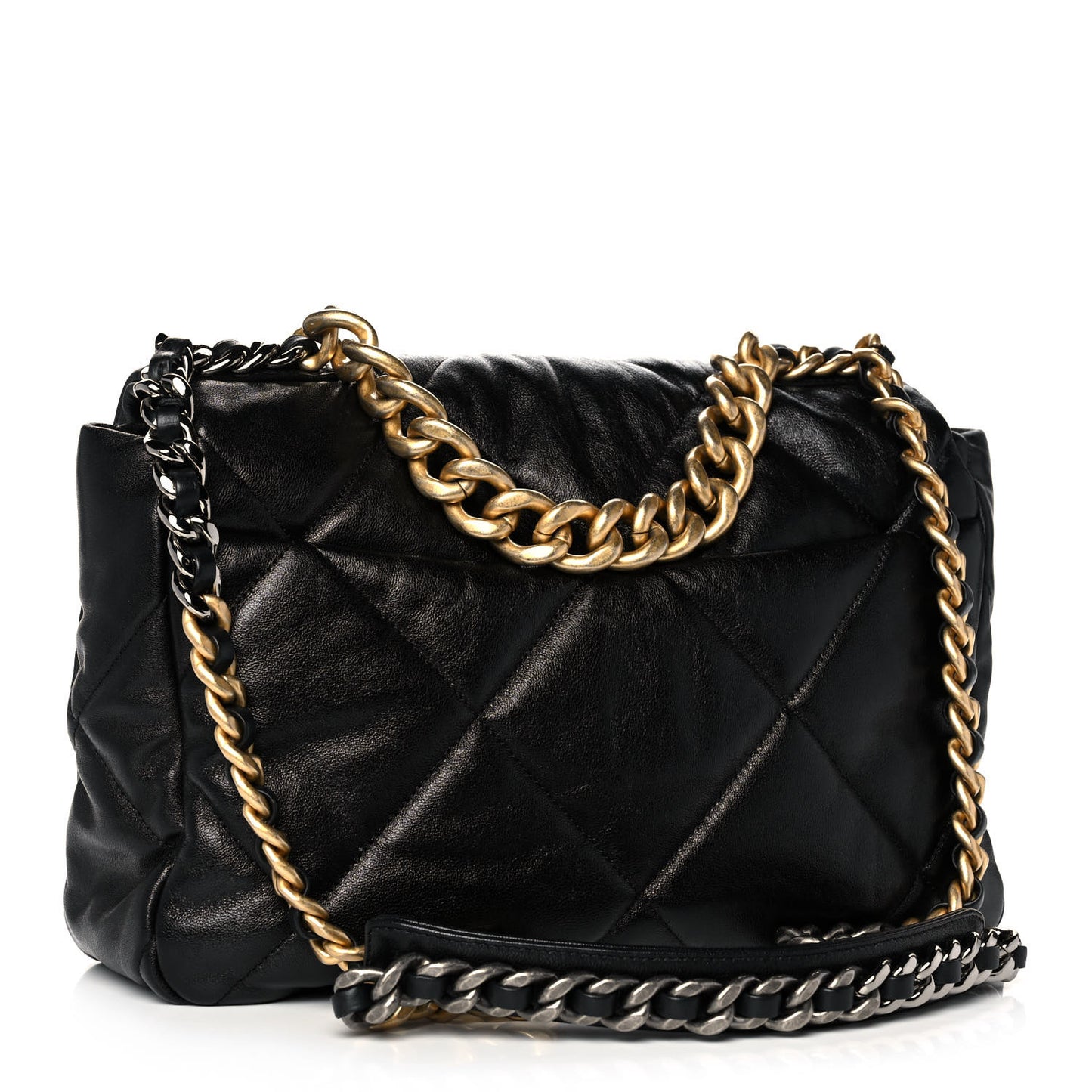 Lambskin Quilted Large Chanel 19 Flap Black