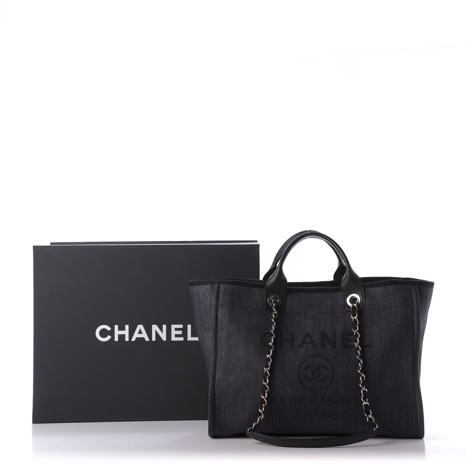 Chanel Mixed Fibers Calfskin Medium Deauville Tote Black 10 of 10