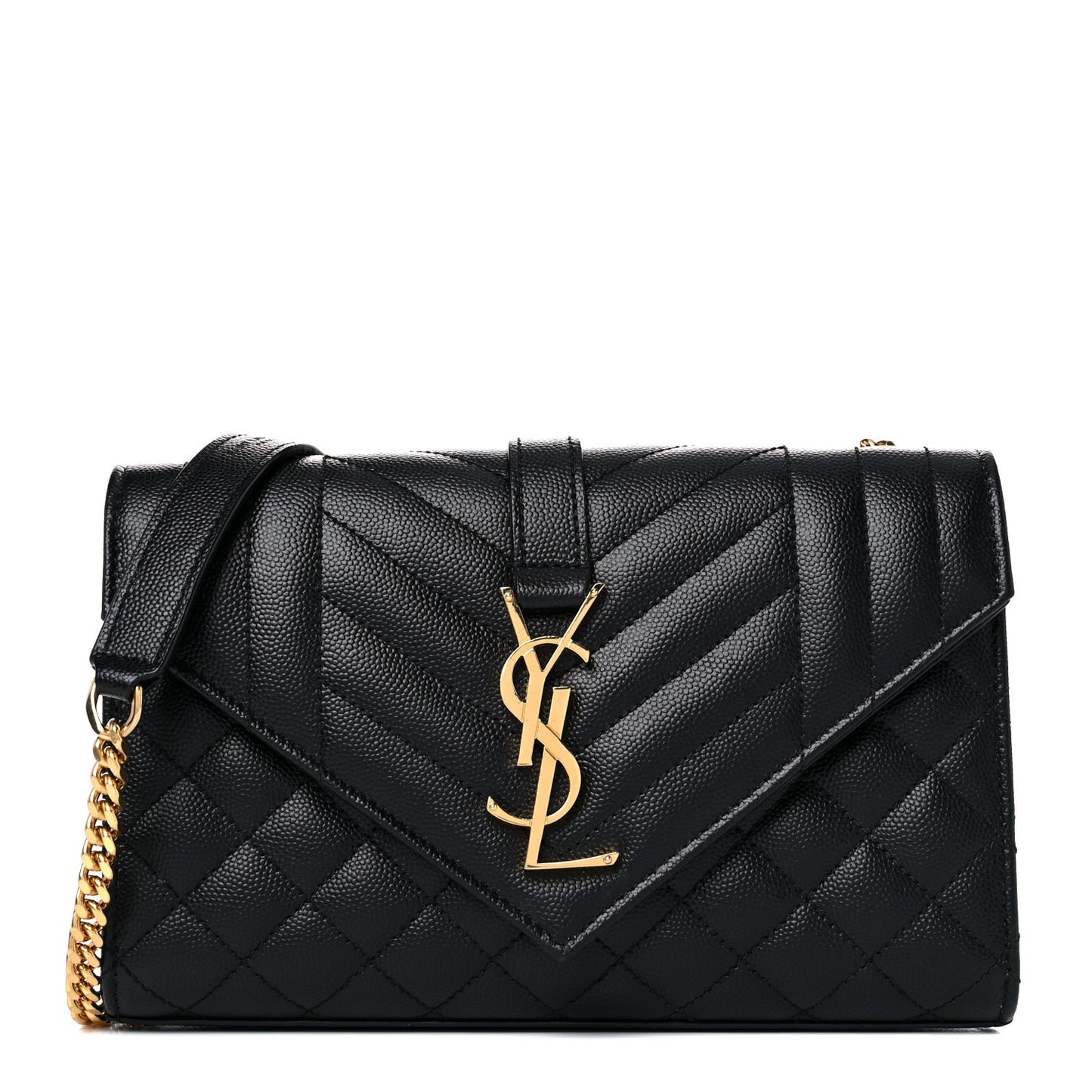 Grain De Poudre Textured Mixed Matelasse Triquilt Small Monogram Satchel Black