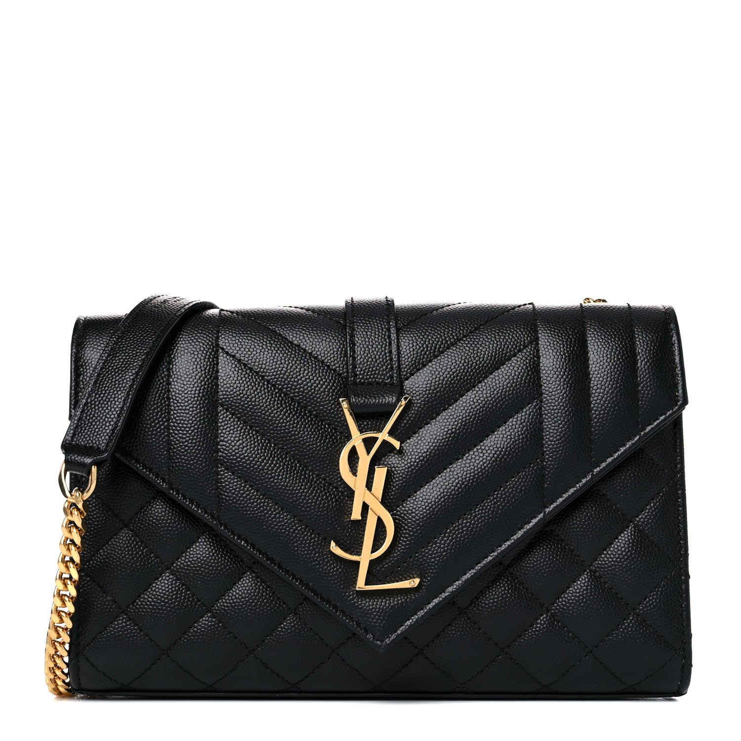 Saint Laurent Grain De Poudre Textured Mixed Matelasse Triquilt Small Monogram Satchel Black 1 of 12