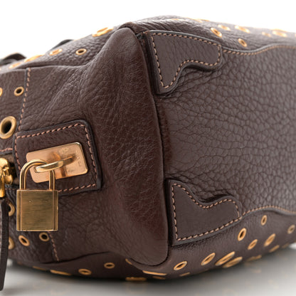 Prada Vitello Daino Grommet Satchel Bruciato 8 of 10