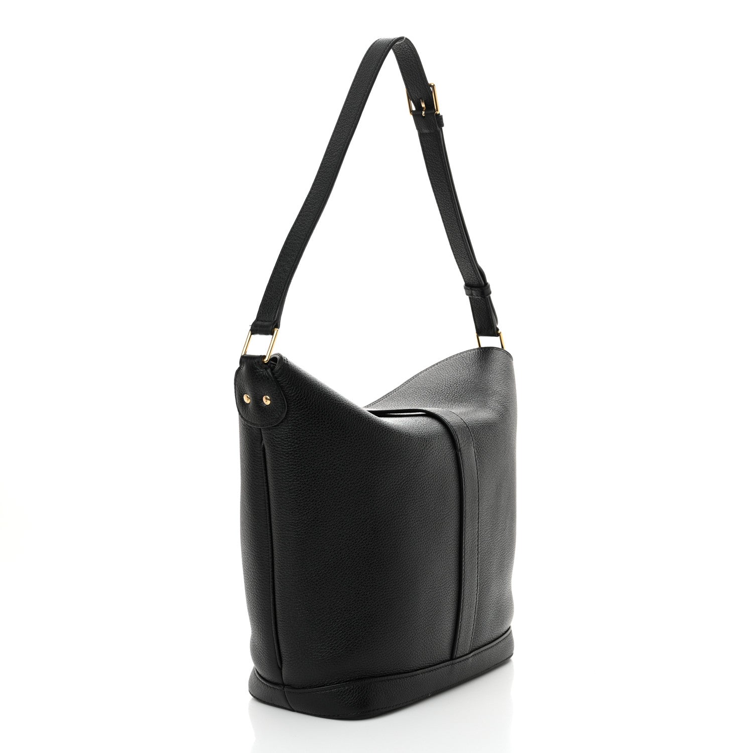 Celine Soft Grained Calfskin Medium Bucket Bag Black 3 of 15