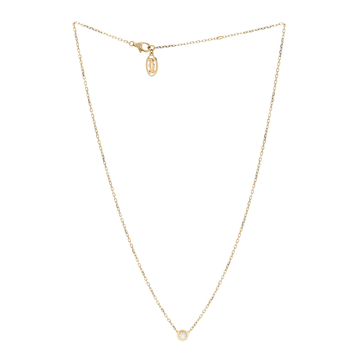 18K Yellow Gold Diamond LM D'Amour Pendant Necklace