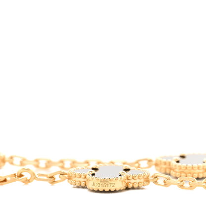 Van Cleef & Arpels 18K Yellow Gold Black Onyx 10 Motifs Vintage Alhambra Necklace 5 of 7