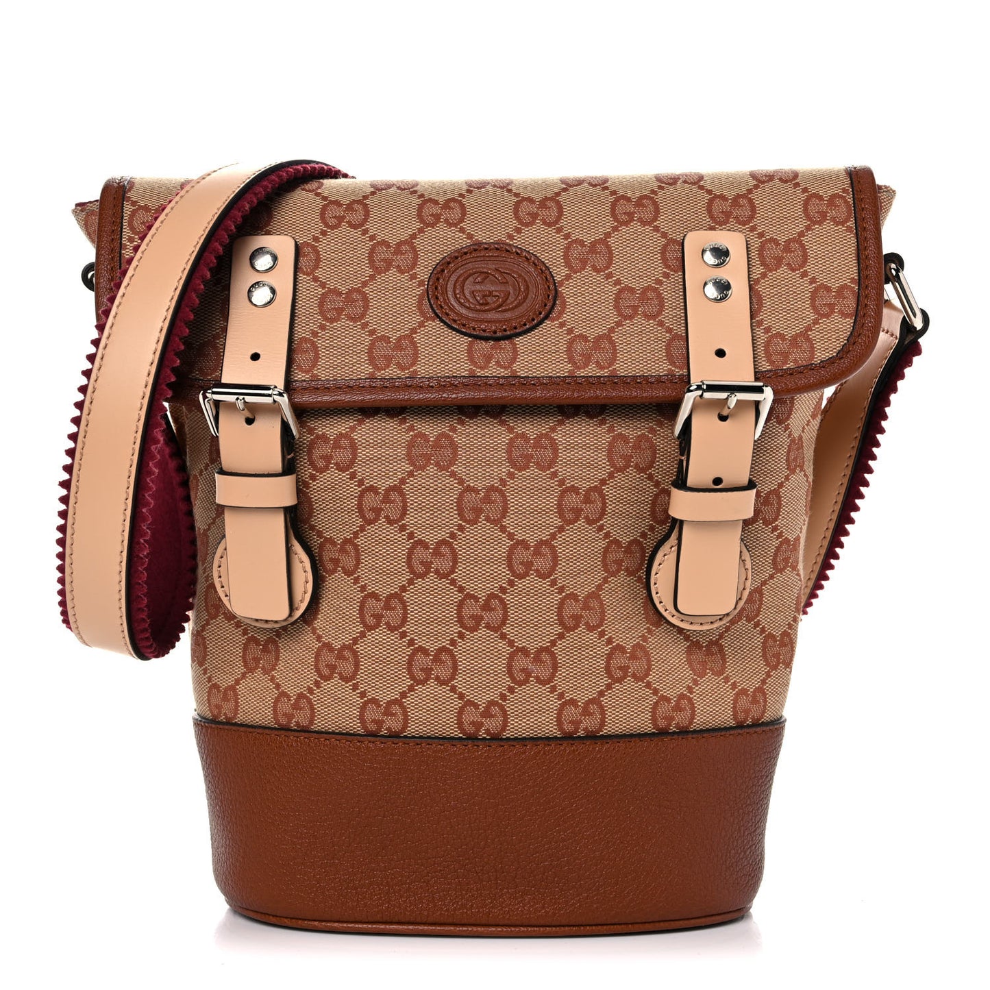 GG Monogram Children's GG Messenger Bag Beige Ruggine Cuir