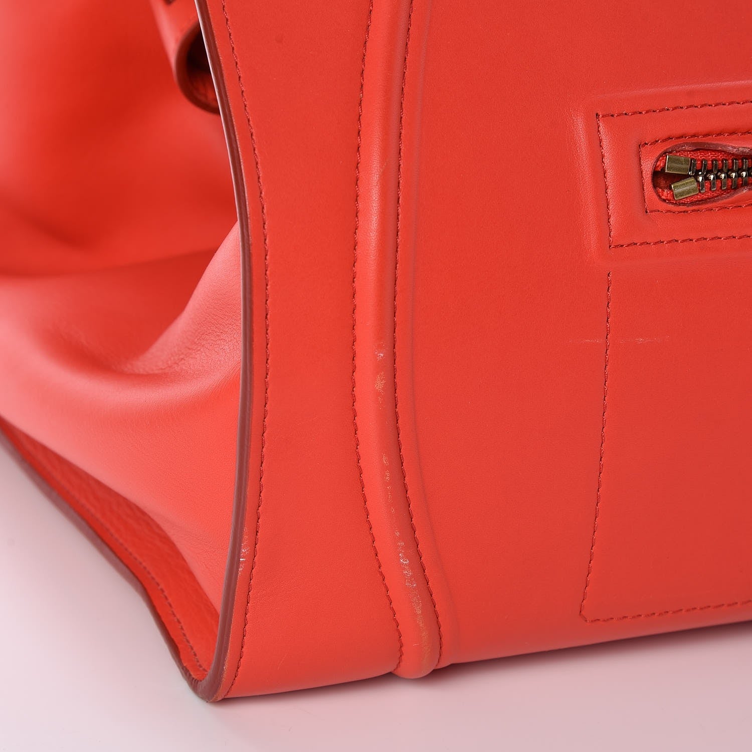 Celine Nappa Calfskin Medium Phantom Luggage Vermillion 9 of 11