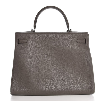Hermes Taurillon Clemence Kelly Retourne 35 Etain 5 of 40