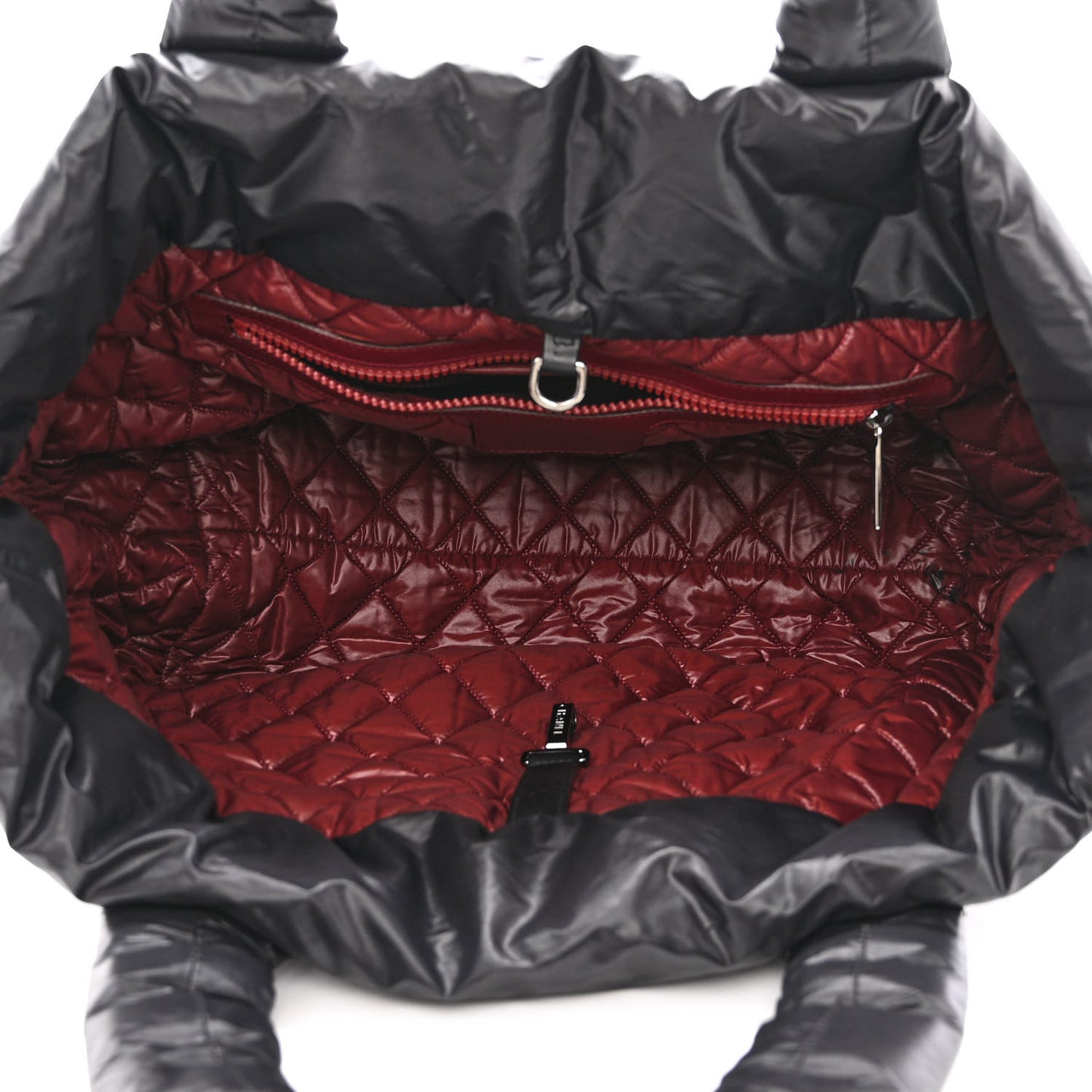 Nylon Quilted Medium Coco Cocoon Reversible Tote Black