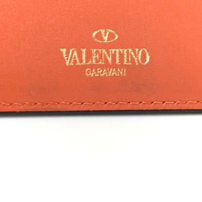 Valentino Garavani Vitello Rockstud Card Holder Orange 6 of 8