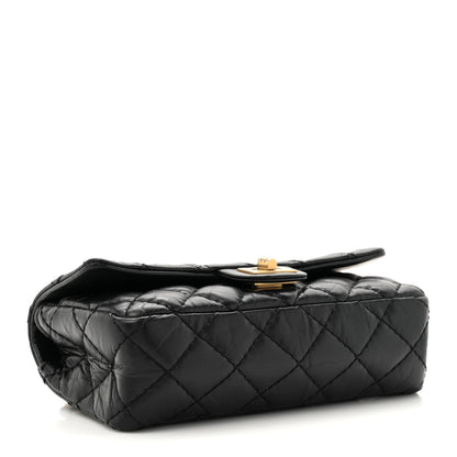 Chanel Aged Calfskin Quilted 2.55 Reissue Flap Belt Bag Clutch Black 4 of 11