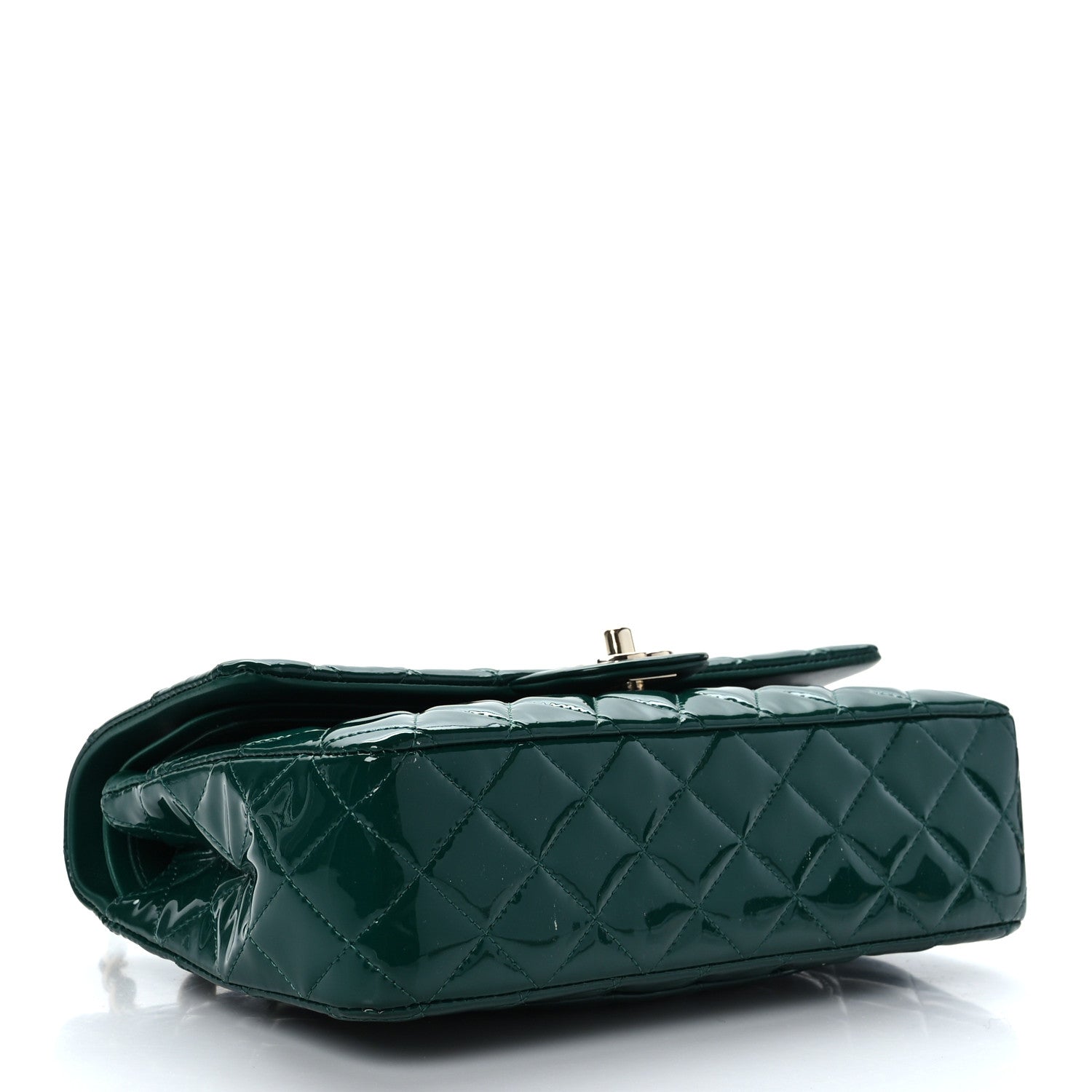 Chanel Patent Calfskin Quilted Medium Double Flap Green 4 of 9