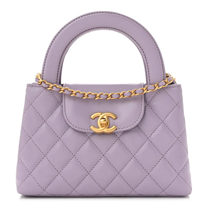 Chanel Shiny Aged Calfskin Quilted Nano Kelly Shopper Lilac 1 of 10