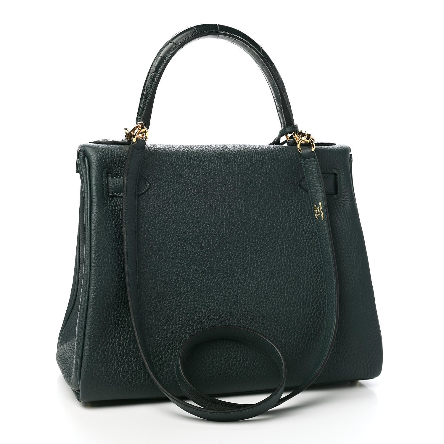 Hermes Togo Matte Alligator Kelly Retourne Touch 28 Vert Cypress 3 of 11