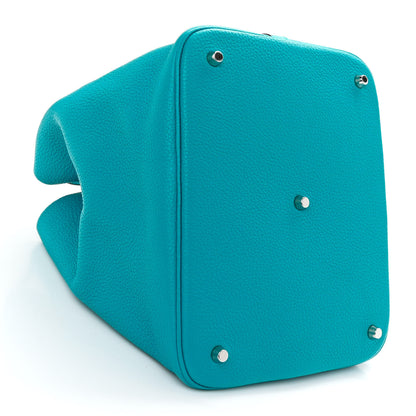 Hermes Taurillon Clemence Picotin Lock 26 GM Turquoise 4 of 10