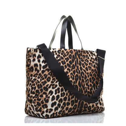 Prada Tessuto Nylon Leopard Print Shopping Tote Avorio 3 of 8