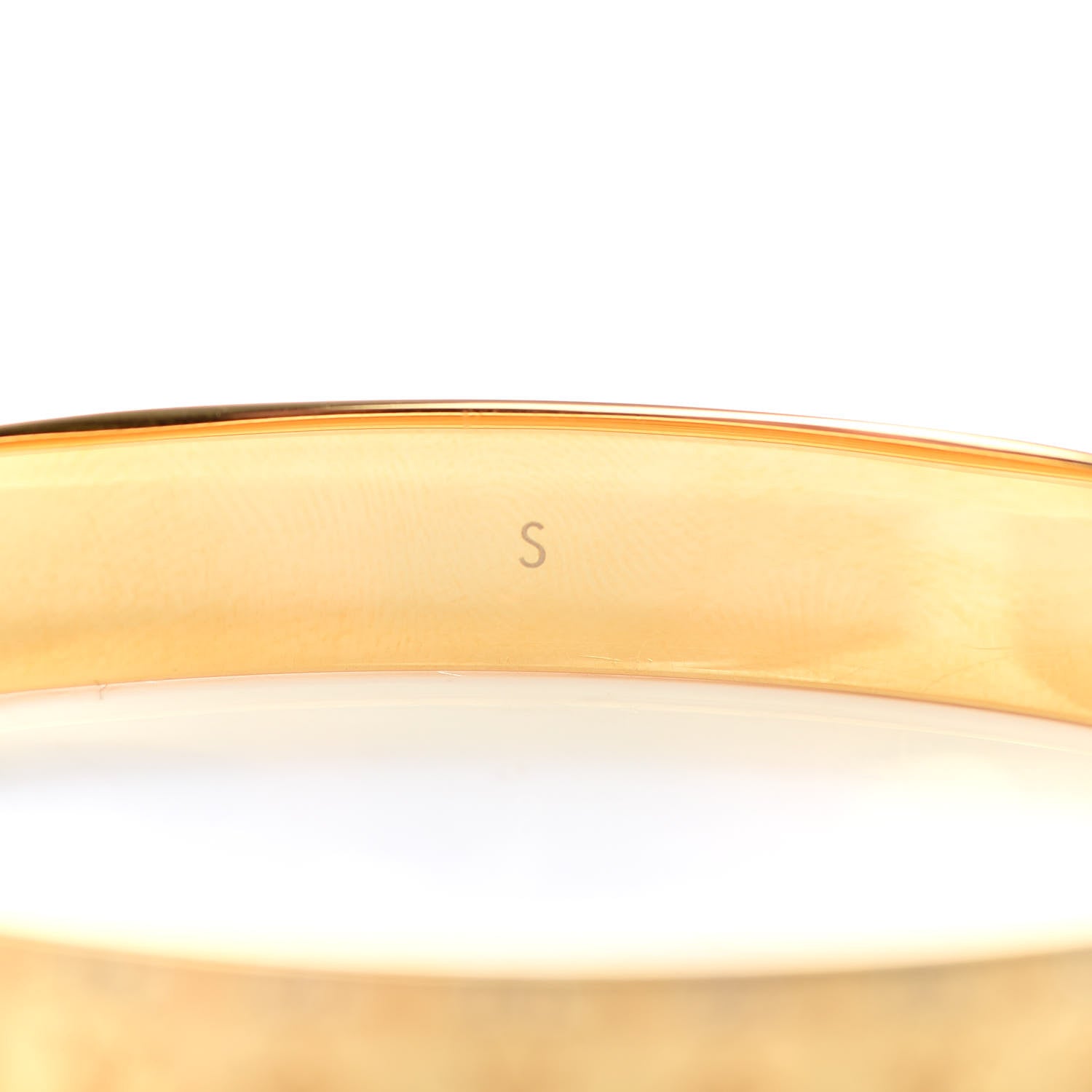 Louis Vuitton Brass Crystal Monogram Nanogram Strass Cuff S Gold 5 of 6