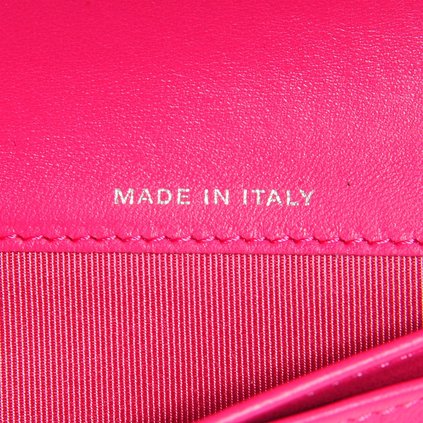 Lambskin Quilted Yen Wallet Fuchsia