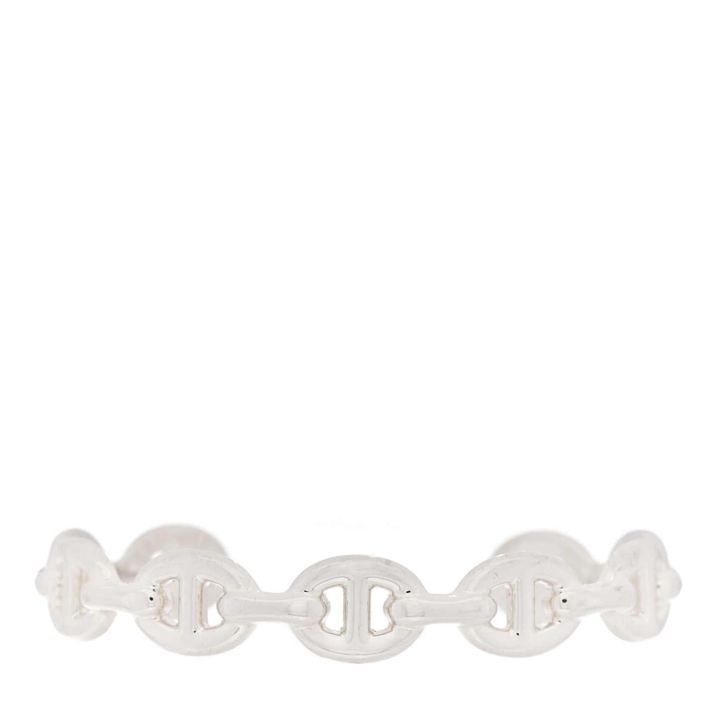 Sterling Silver MM Chaine d'Ancre Enchainee Cuff Bracelet SH